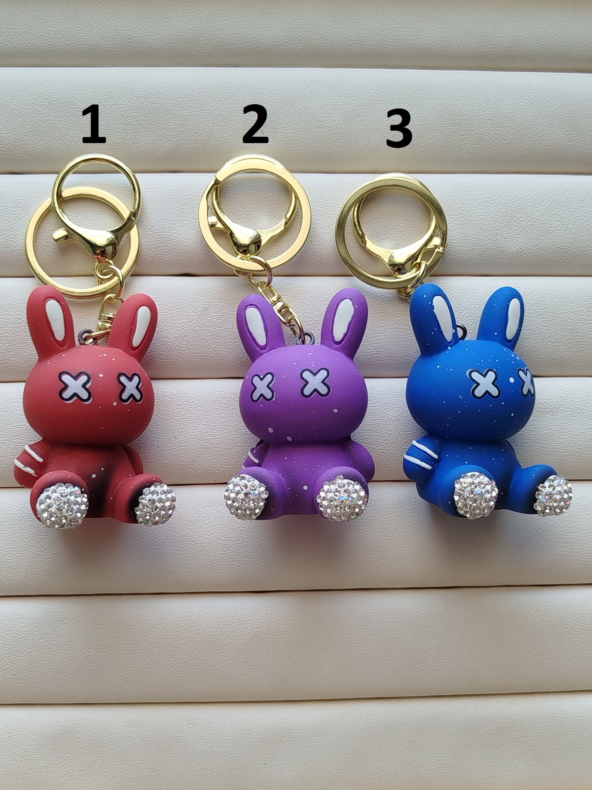 جا کلیدی حلقه طلایی خرگوش نگین دار کد 22