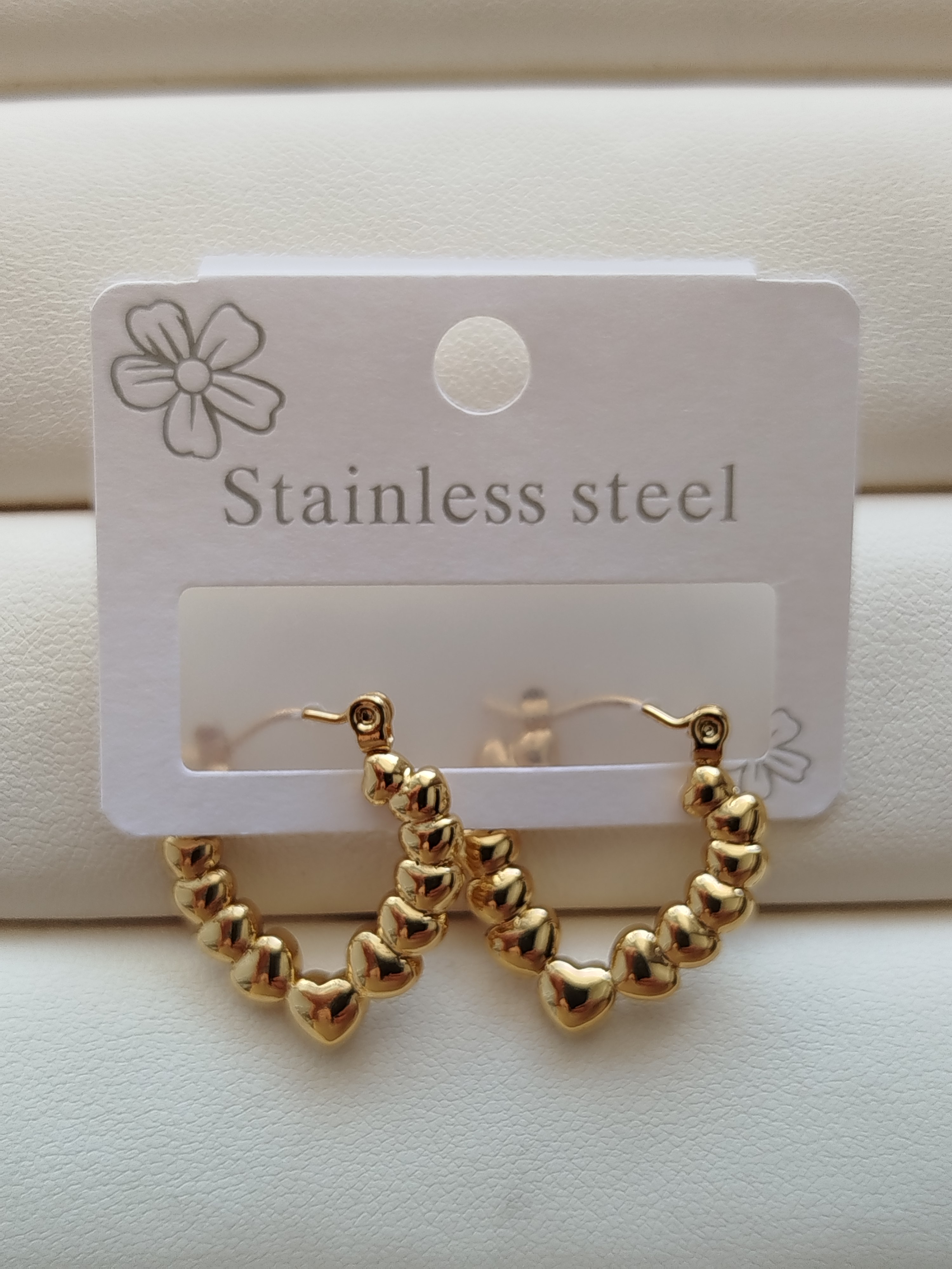 گوشواره طرح طلا مدل قلبی کد 74