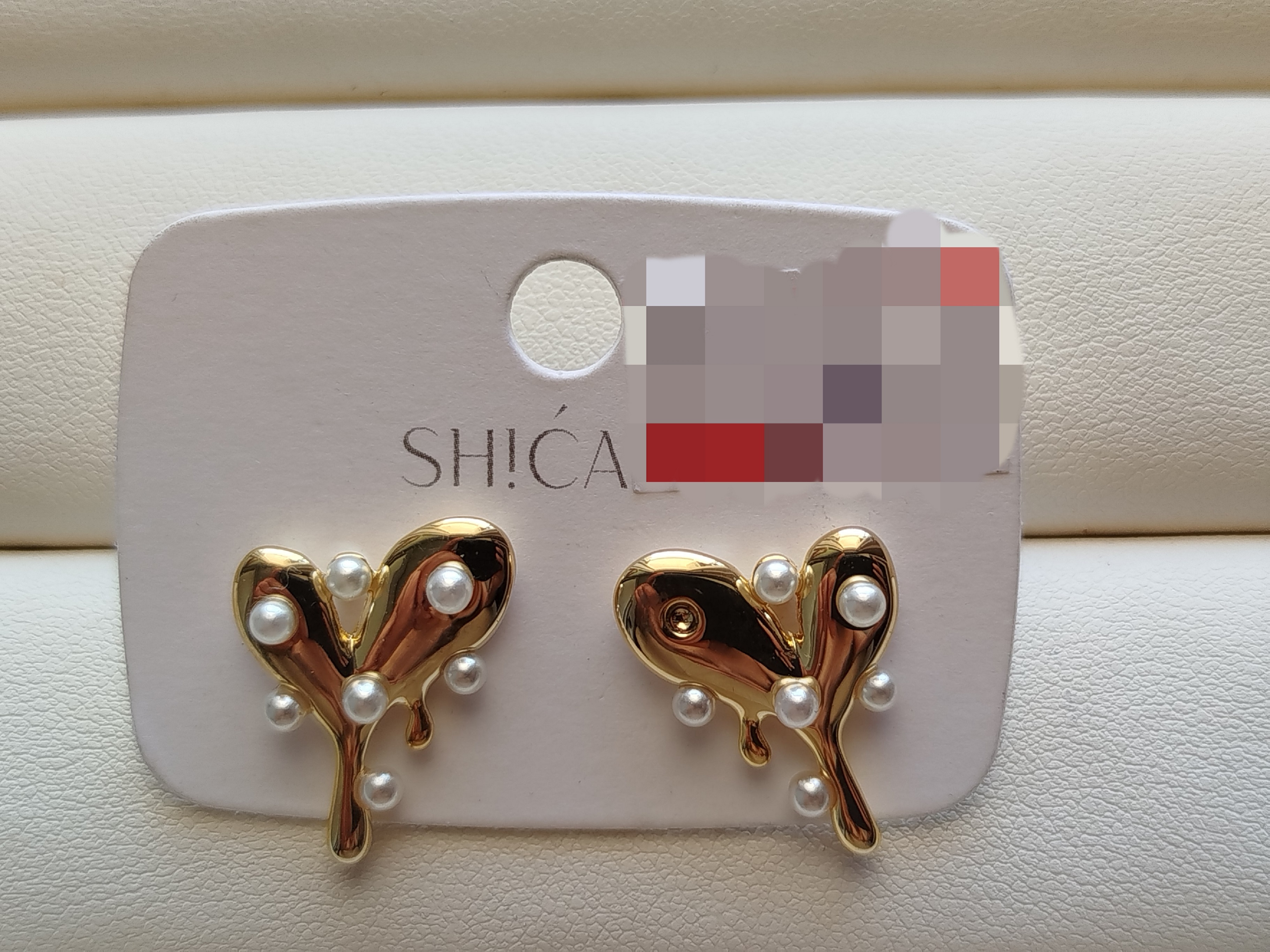 گوشواره  قلبی مرواریدی کد 84