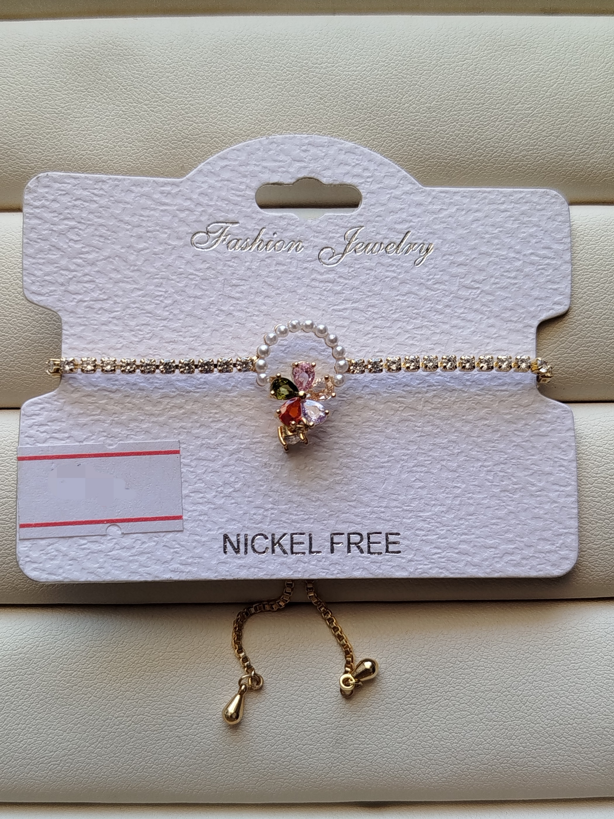 دستبندکراواتی ظریف حلقه گل  کد 30