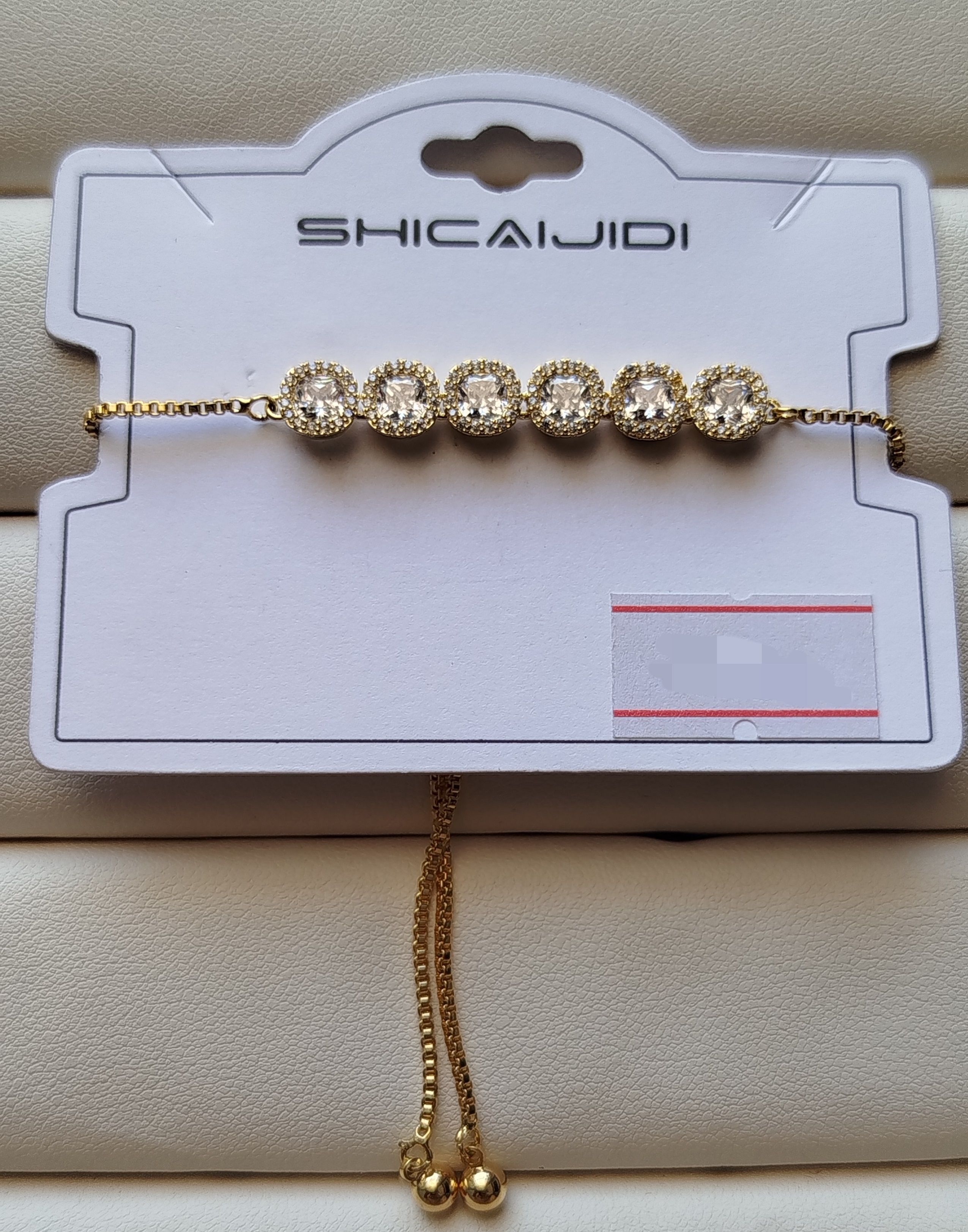 دستبند کراواتی نگین گرد  کد 33