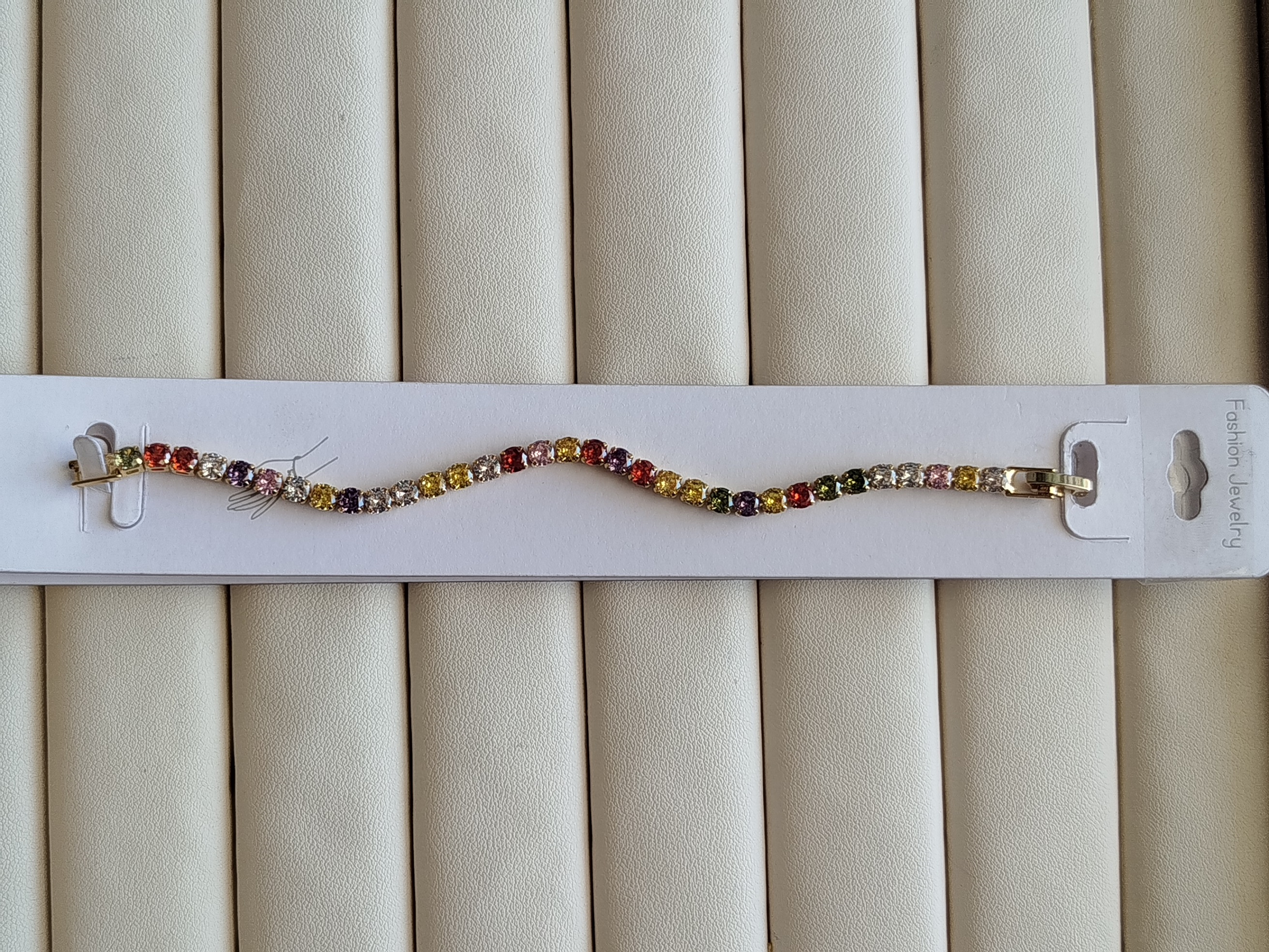 دستبند فول نگین رنگی کد 34