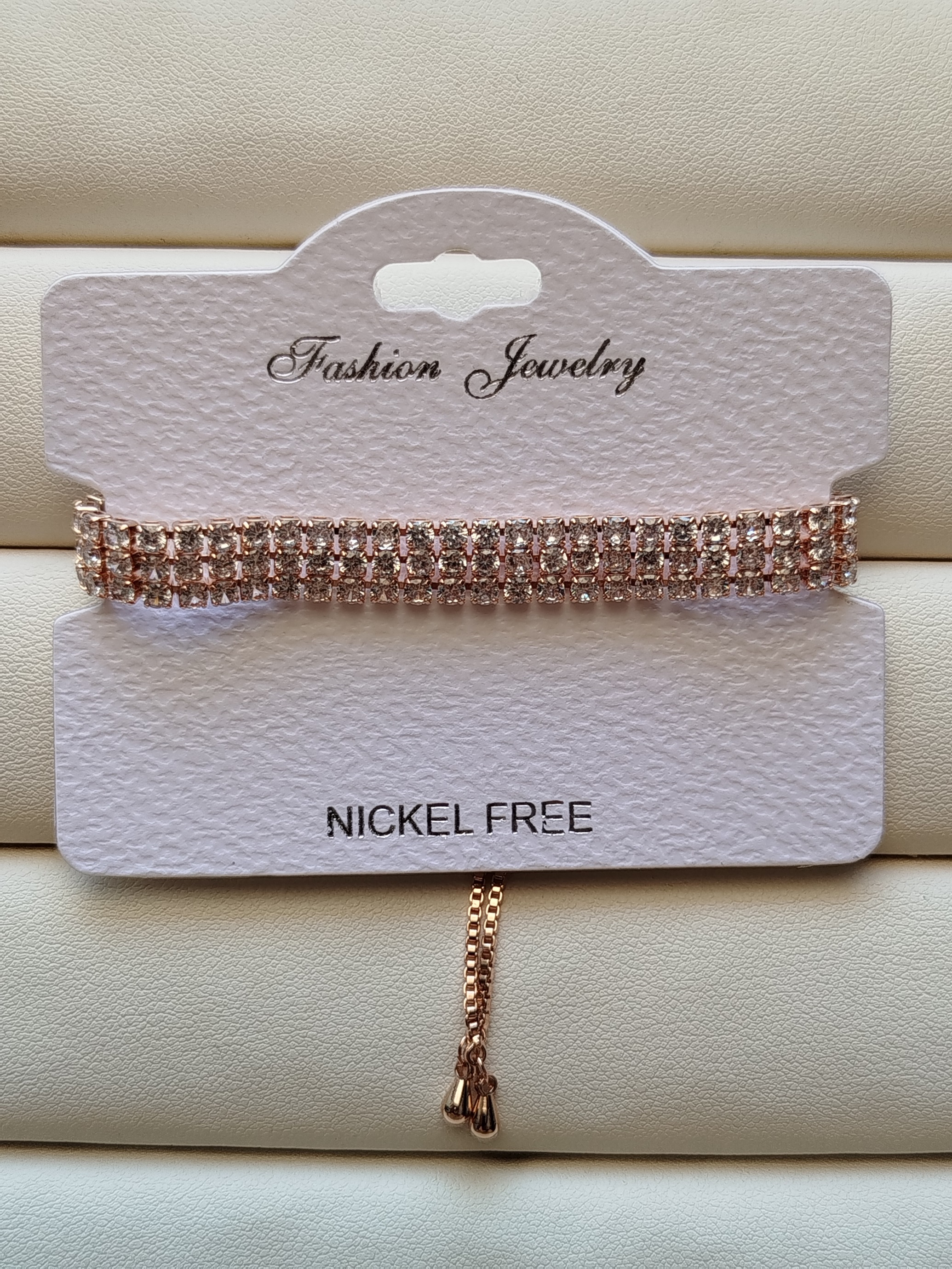 دستبندکراواتی  سه لاین نگین کد 37