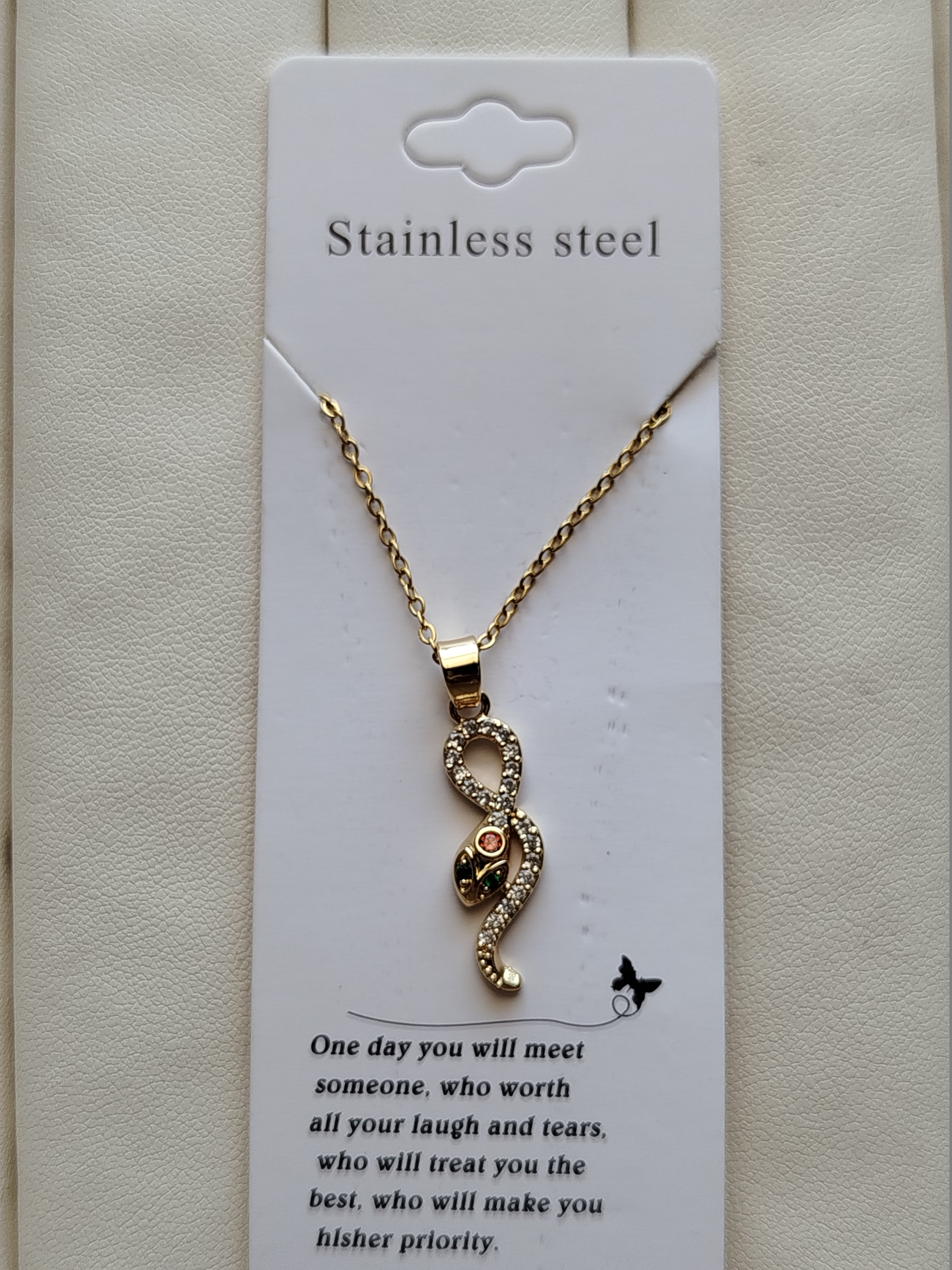 گردنبند ماری نگین دار  کد 66