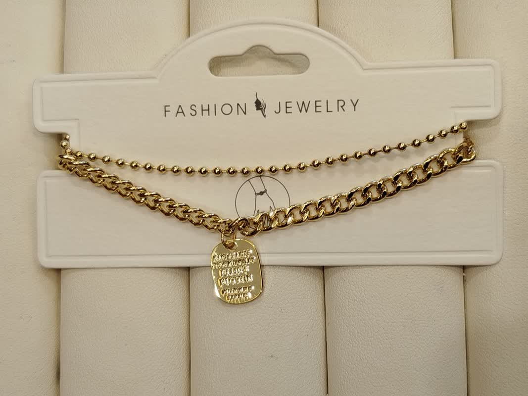 دستبند دولاین کارتیر پلاک دار  کد 32