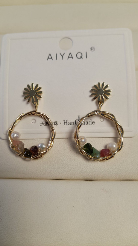 گوشواره حلقه ای اویز کد 130