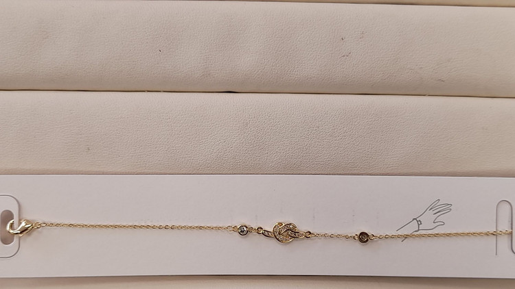 دستبند ظریف نگین دار طرح گره کد60