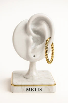 گوشواره حلقه ای طنابی طرح طلا کد 28