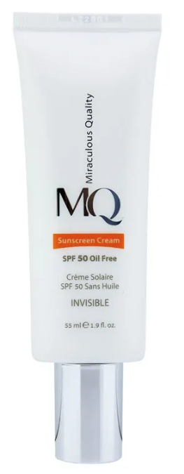 کرم ضد آفتاب بی رنگ ام کیو SPF50 مدل INVISIBLE OIL FREE مناسب پوست های چرب حجم 55 میلی لیتر کد 2