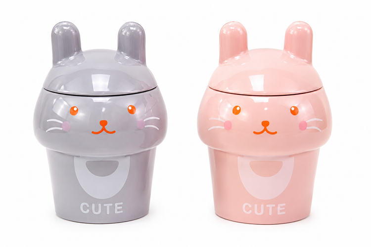 ماگ سرامیکی درب دار هلوگرامی طرح خرگوش کد 22