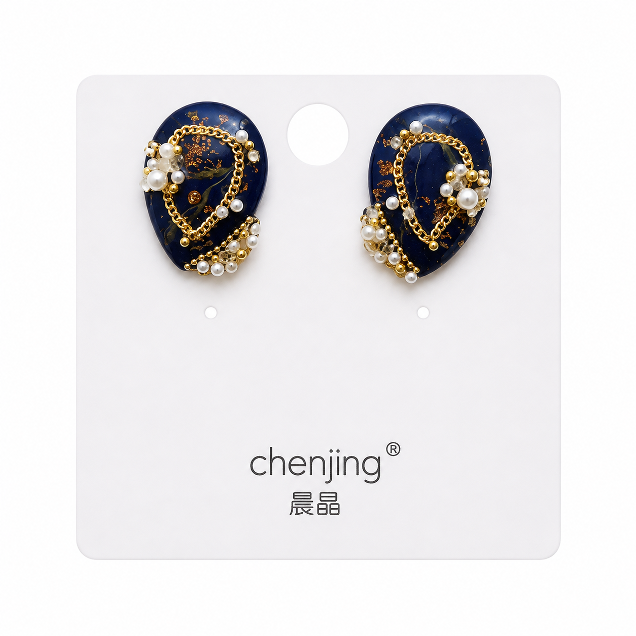 گوشواره کریستالی مرواریدی طرح اشک کد 65