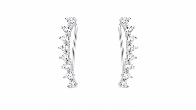 گوشواره پیر سینگ طرح هلال نگین دار کد 137