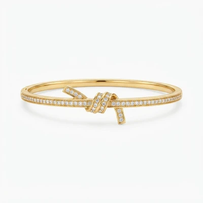 دستبند النگویی نگین دار طرح گره کد 14